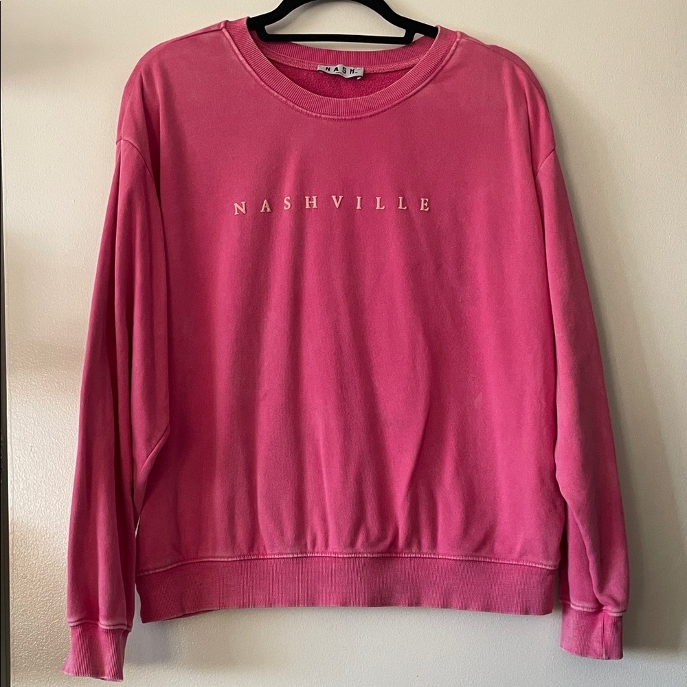 NASH|Vintage Washed Pink Nashville Pull Over Sweatshirt|Small|EUC